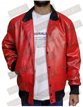 Nick Jonas Red Bomber Jacket